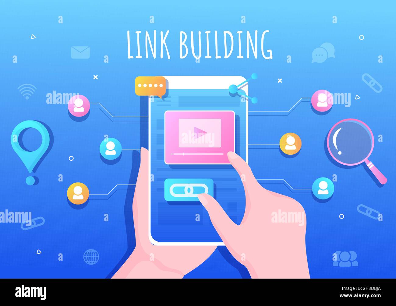 Link building vector vectors hi-res stock photography and images - Alamy