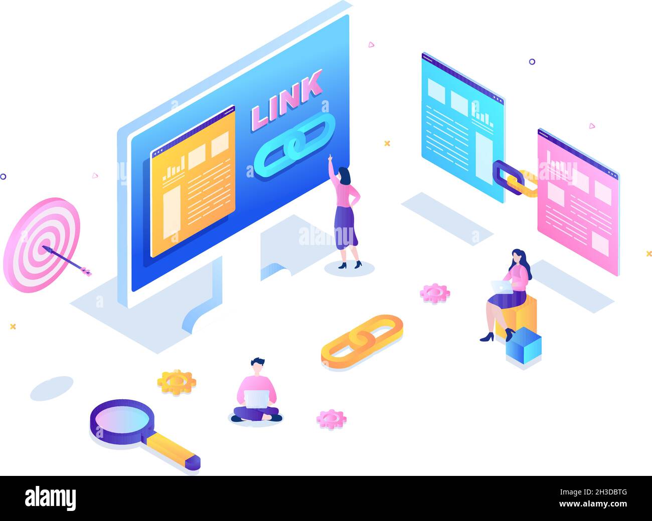 Link building vector vectors hi-res stock photography and images - Alamy