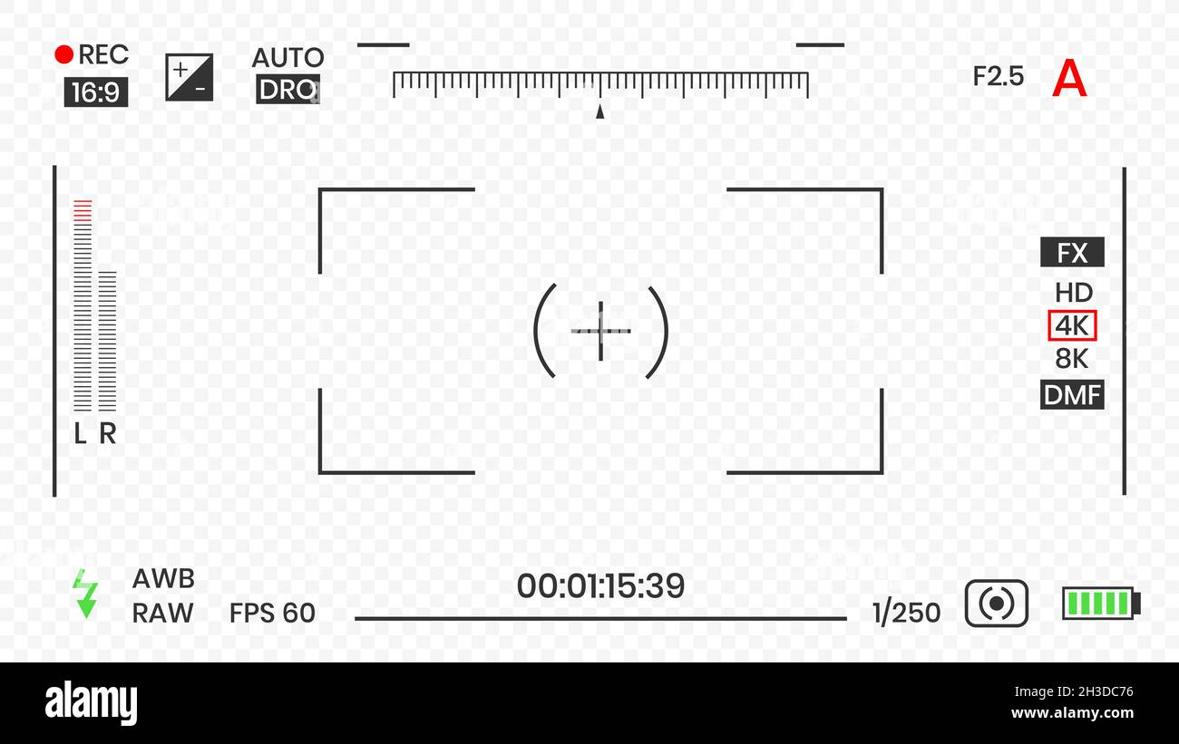 Camera viewfinder video or photo frame recorder flat style design