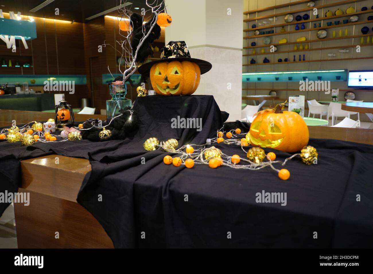Halloween Decorations in the Lobby of the Hotel Holiday Inn Pattaya
