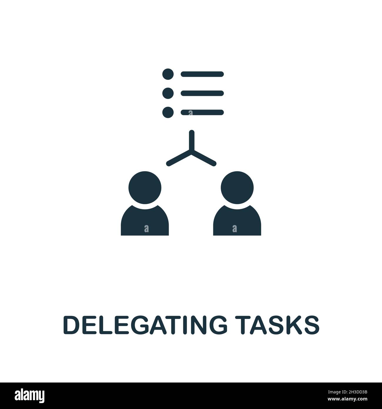 Delegating Tasks Icon Monochrome Sign From Production Management Collection Creative