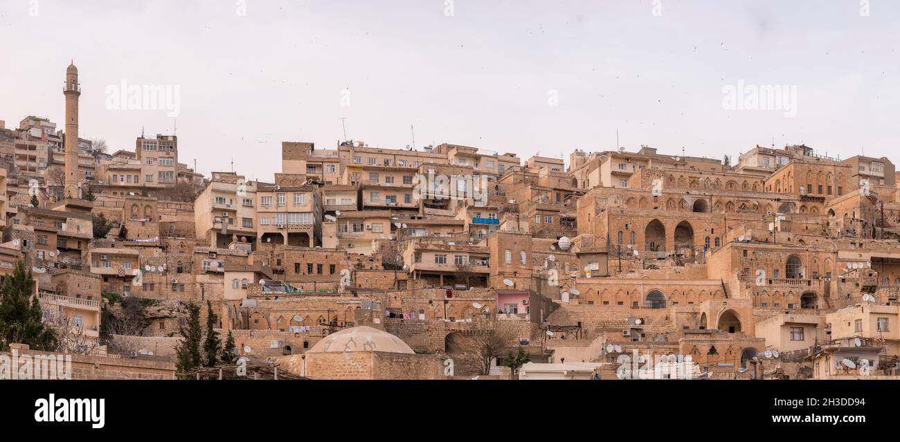 Panoramic image of the ancient city of Mardin in southwestern Turkey Stock Photo
