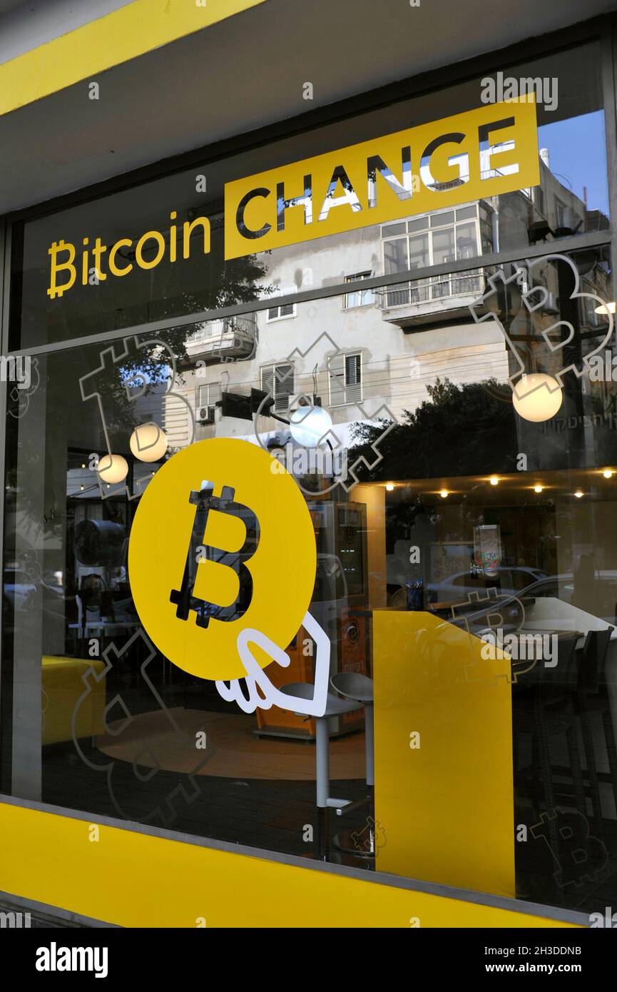 ISRAEL. TEL AVIV. BITCOIN BANK AGENCY Stock Photo - Alamy