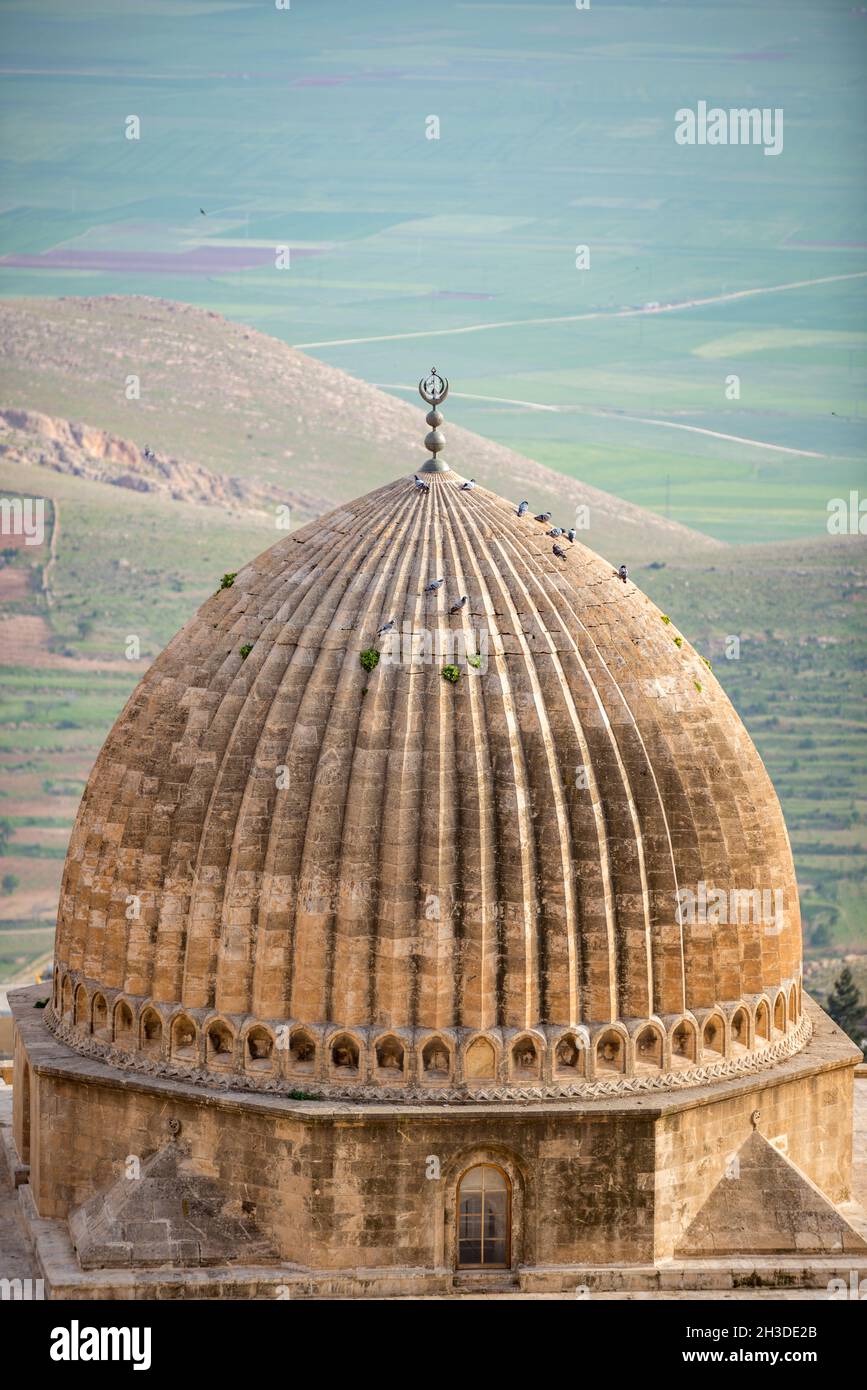 Stone dome of building with middle eastern architecture with resting