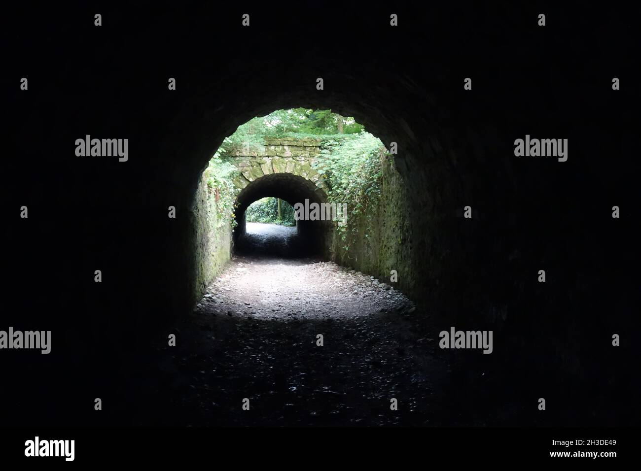 Victorian Servants Tunnels for Ingleborough Hall Estate in Clapham, Yorkshire Dales National Park, England, UK. Stock Photo