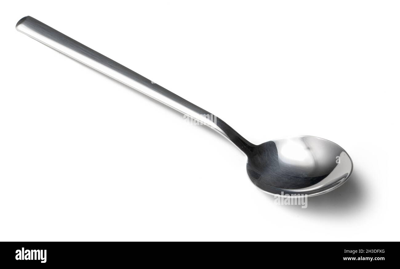 Stainless cutlery spoon isolated on white background Stock Photo - Alamy