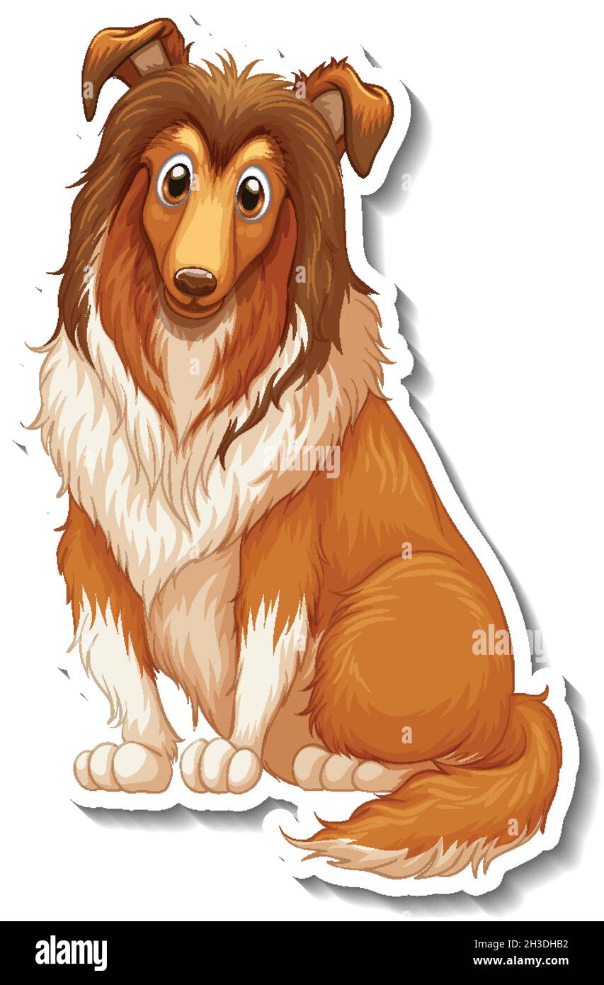 Shetland Sheepdog Cartoon Sticker Illustration Stock Vector Image & Art ...