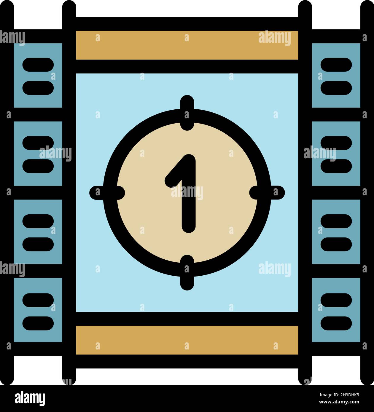 Begin film icon. Outline begin film vector icon color flat isolated ...