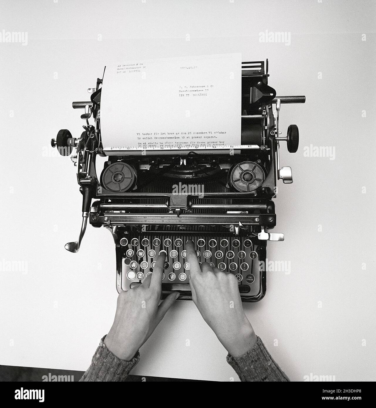 The typewriter. Here a manual variant, not electric. The keys of each