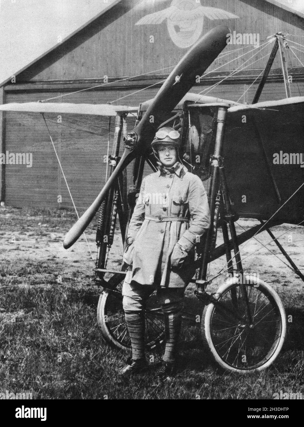 Elsa Teresia Andersson born april 27 1897, dead january 22 1922 was a swedish pilot and aviator piooner and the first swedish woman who got a flying permit. She was also one of the first swedish parachute jumpers. On her fifth jump she died. Stock Photo