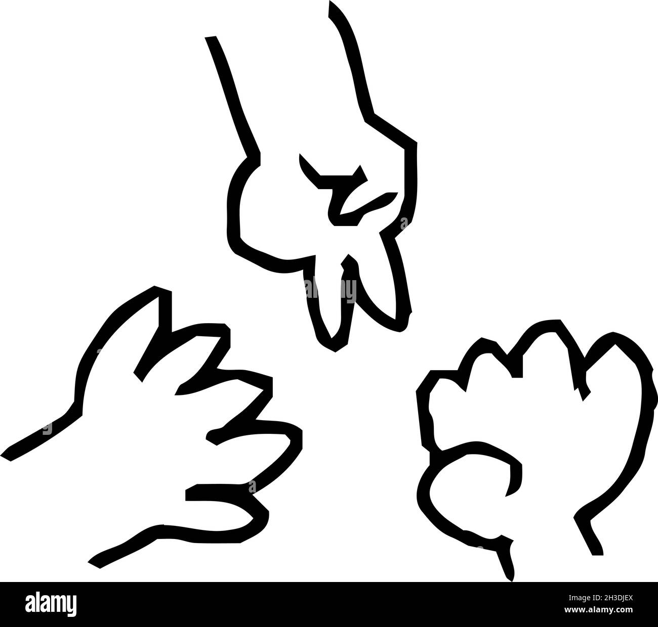 This is a illustration of Graffiti of rock-paper-scissors children drew Stock Vector