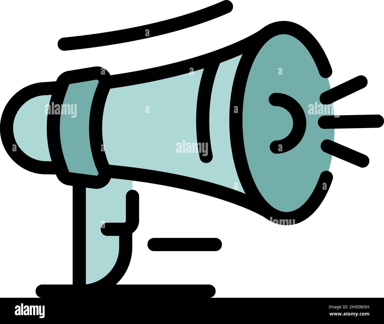 Loud speaker icon. Outline loud speaker vector icon color flat isolated