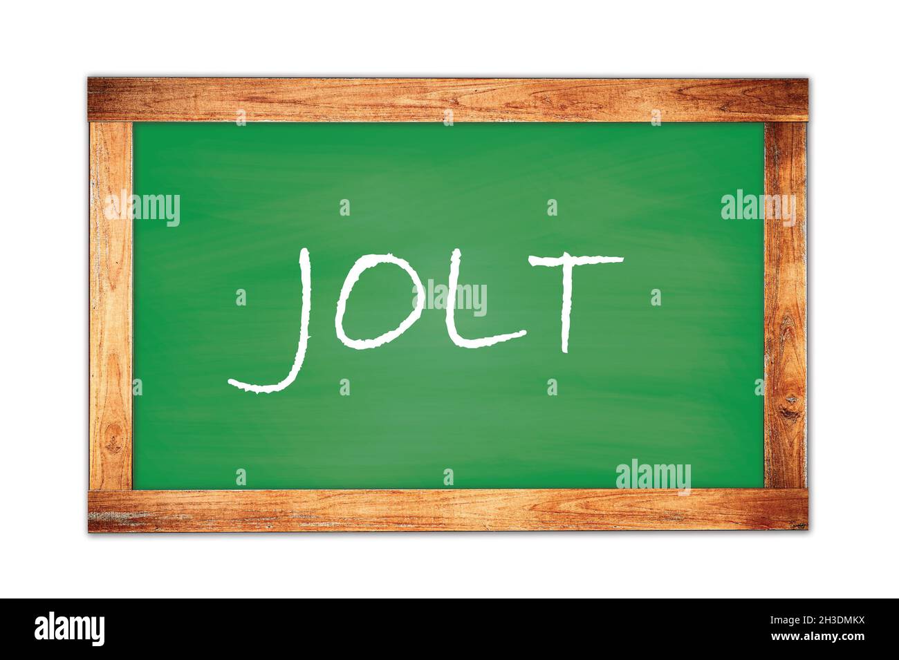 JOLT text written on green wooden frame school blackboard. Stock Photo