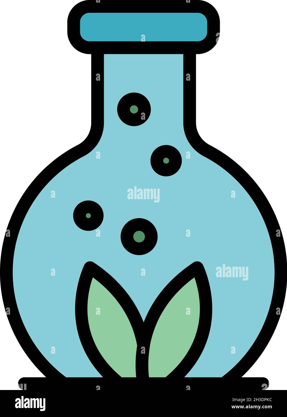 Laboratory tube icon. Outline laboratory tube vector icon color flat ...