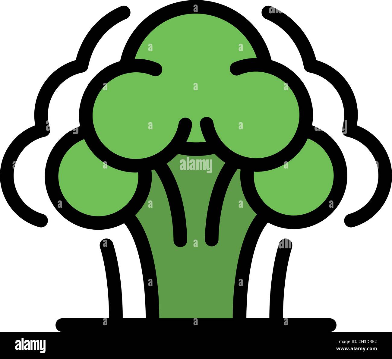 Broccoli icon. Outline broccoli vector icon color flat isolated Stock ...