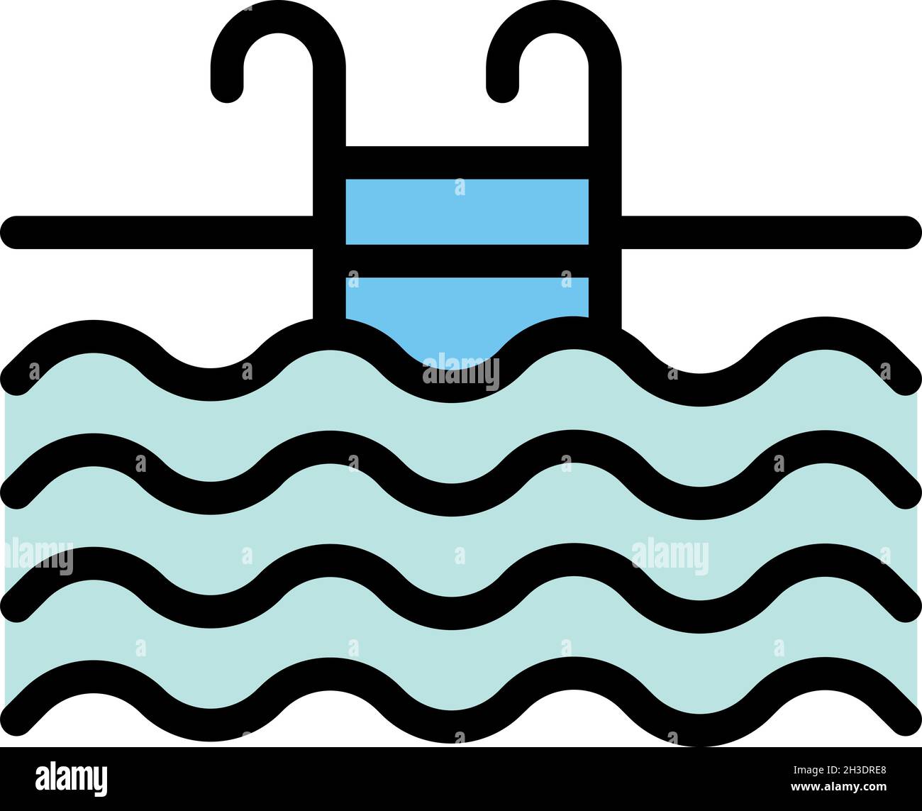 Swim pool icon. Outline swim pool vector icon color flat isolated Stock ...