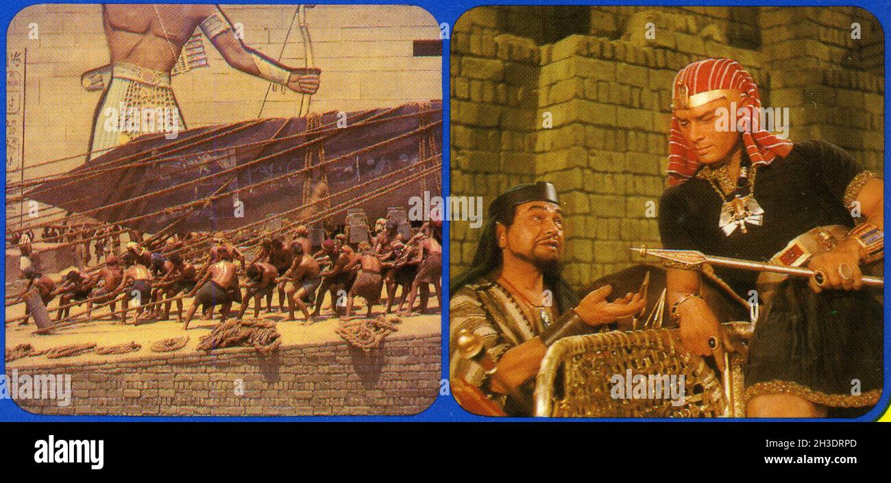 Detail from the back cover of a Super 8 fillm of the 1956 MGM film The Ten Commandments, starring Charlton Heston and Yul Brynner. Stock Photo