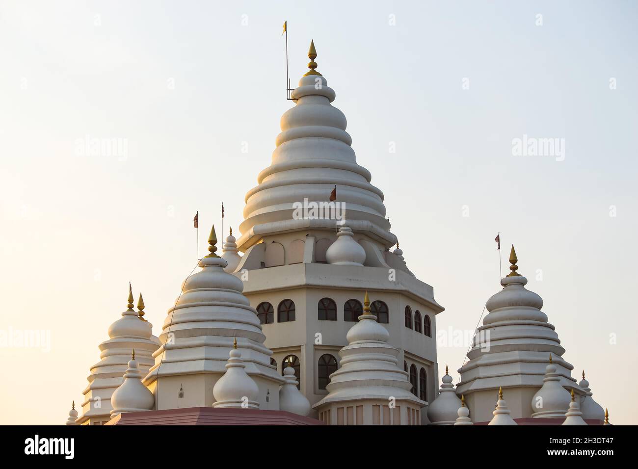 Beautiful view of Sant Tukaram Maharaj Gatha Mandir Temple in the background of blue sky Stock Photo