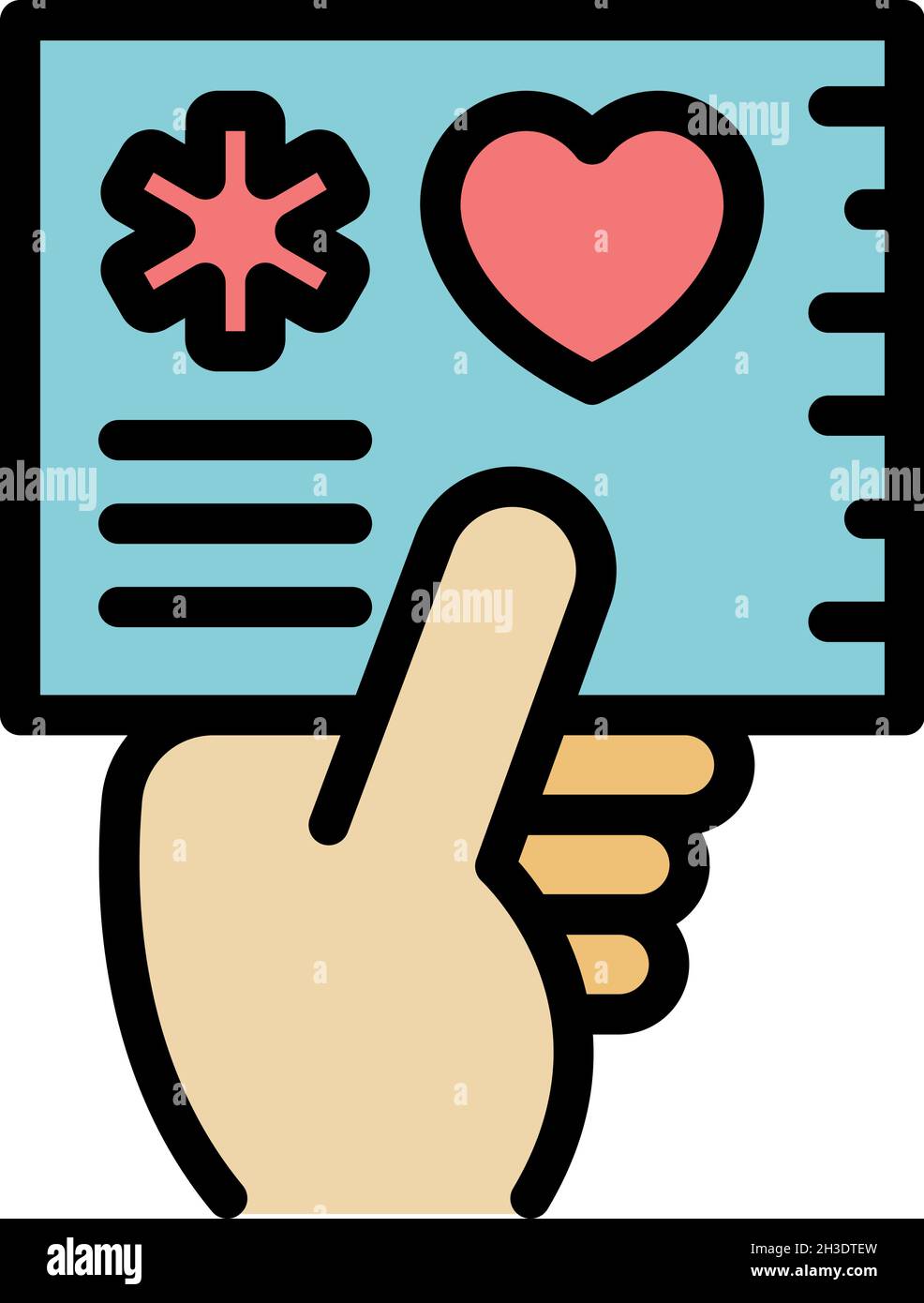 Donor card icon. Outline donor card vector icon color flat isolated ...