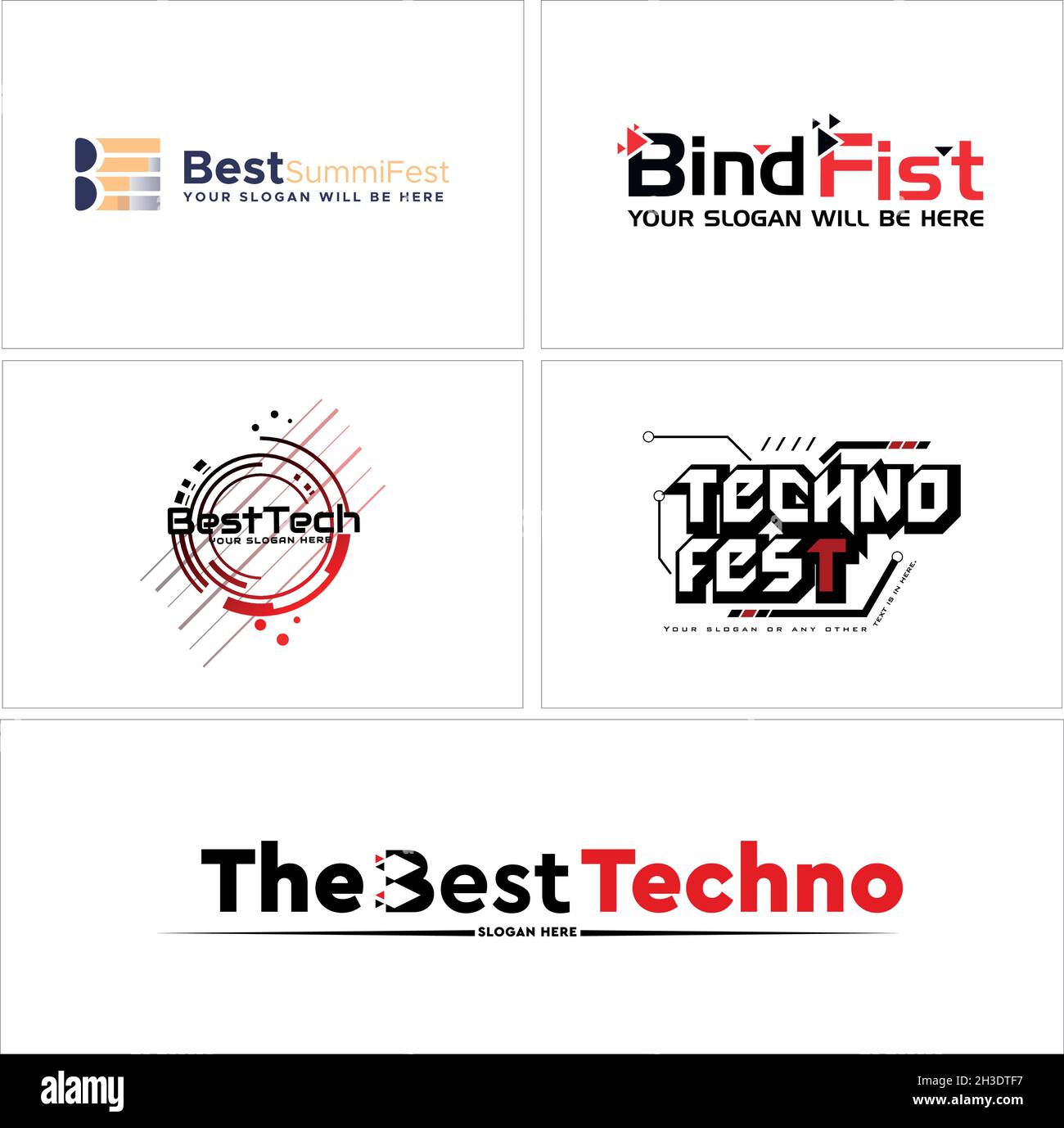 Thin line neat design logo, clean modern concept, technology Stock Vector