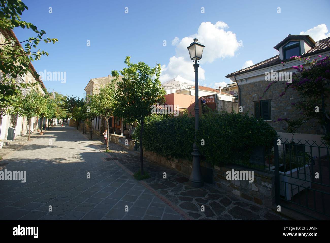Streets of Acciaroli, Cilento, Salerno, Italy Stock Photo