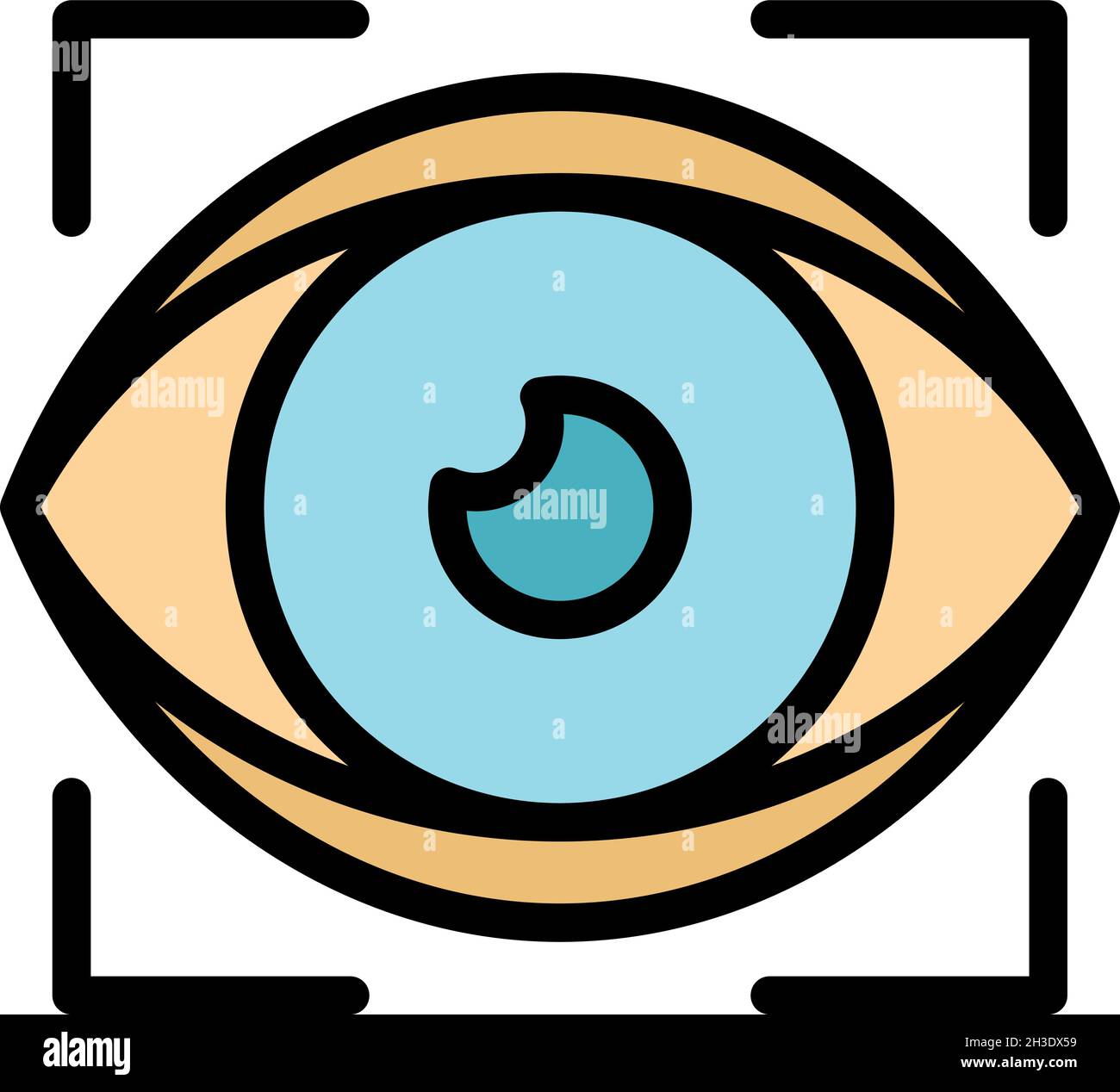 Eye examination icon. Outline eye examination vector icon color flat ...