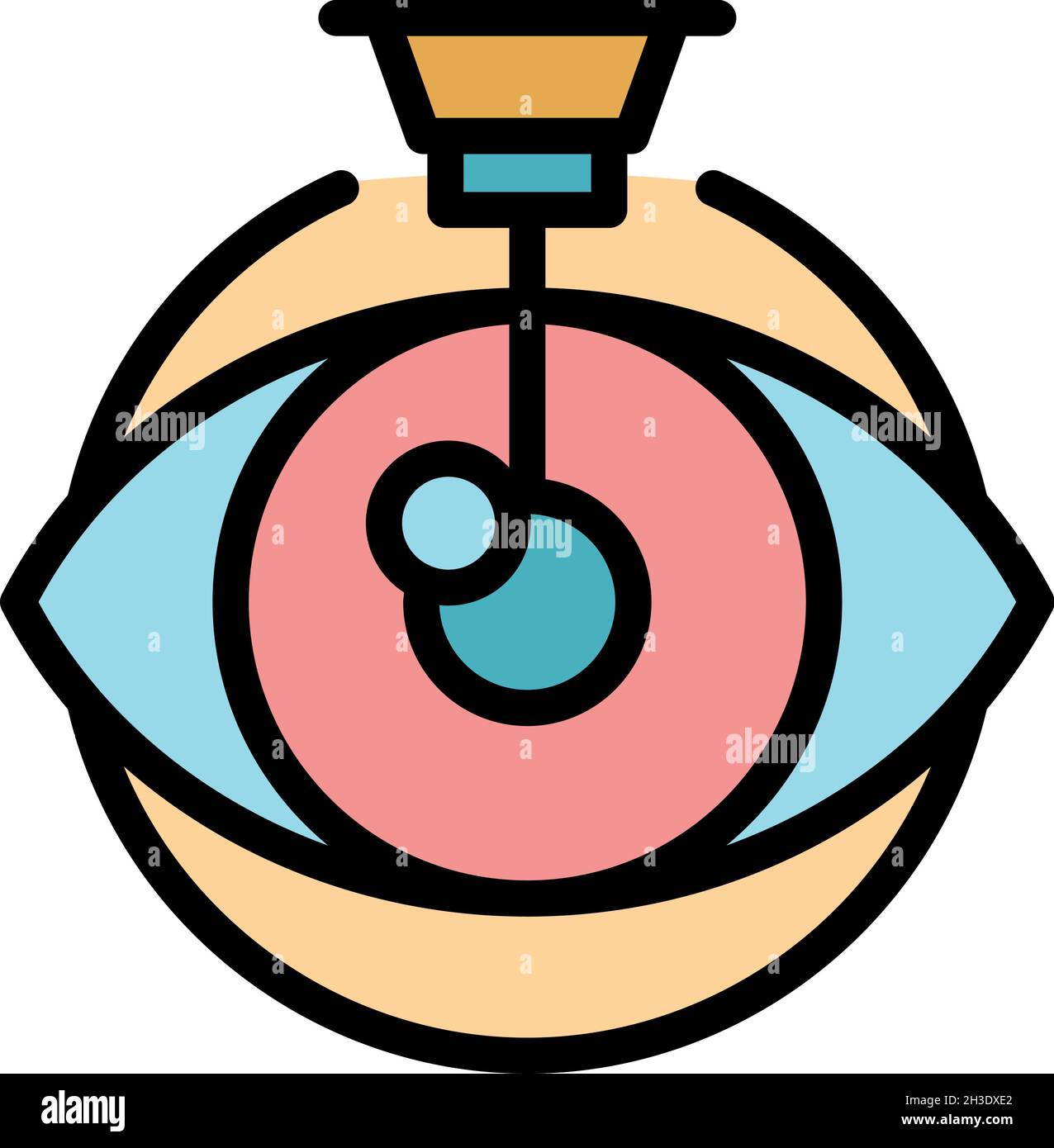 Eye surgery icon. Outline eye surgery vector icon color flat isolated ...