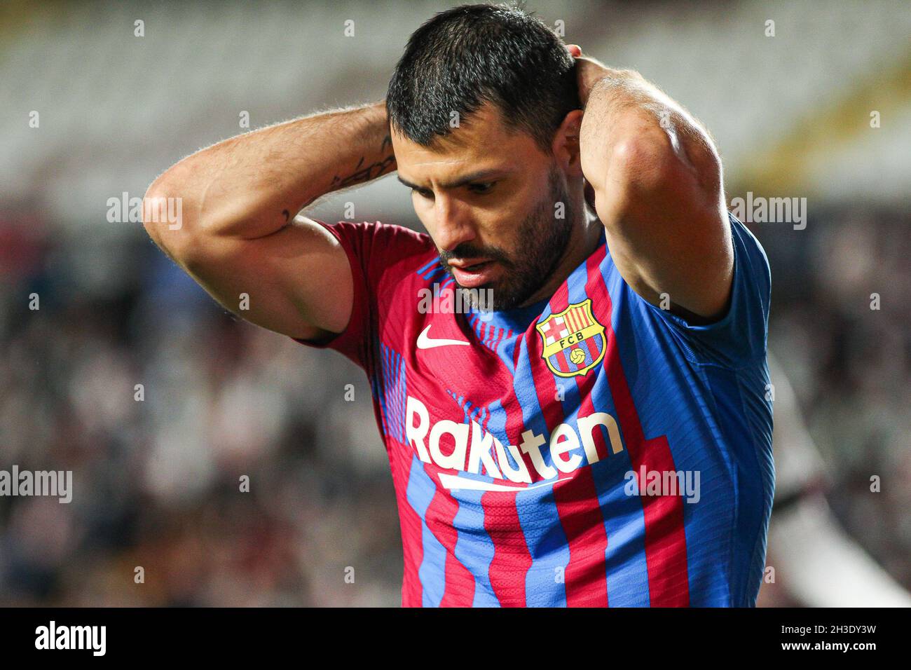 Sergio aÂ&#x80;Â&#x9c;KunaÂ&#x80;Â&#x9d; Aguero of FC Barcelona during the Spanish championship La Liga football match between Rayo Vallecano and FC Barcelona on October 27, 2021 at Vallecas stadium in Madrid, Spain - Photo:  Irh/DPPI/LiveMedia Stock Photo