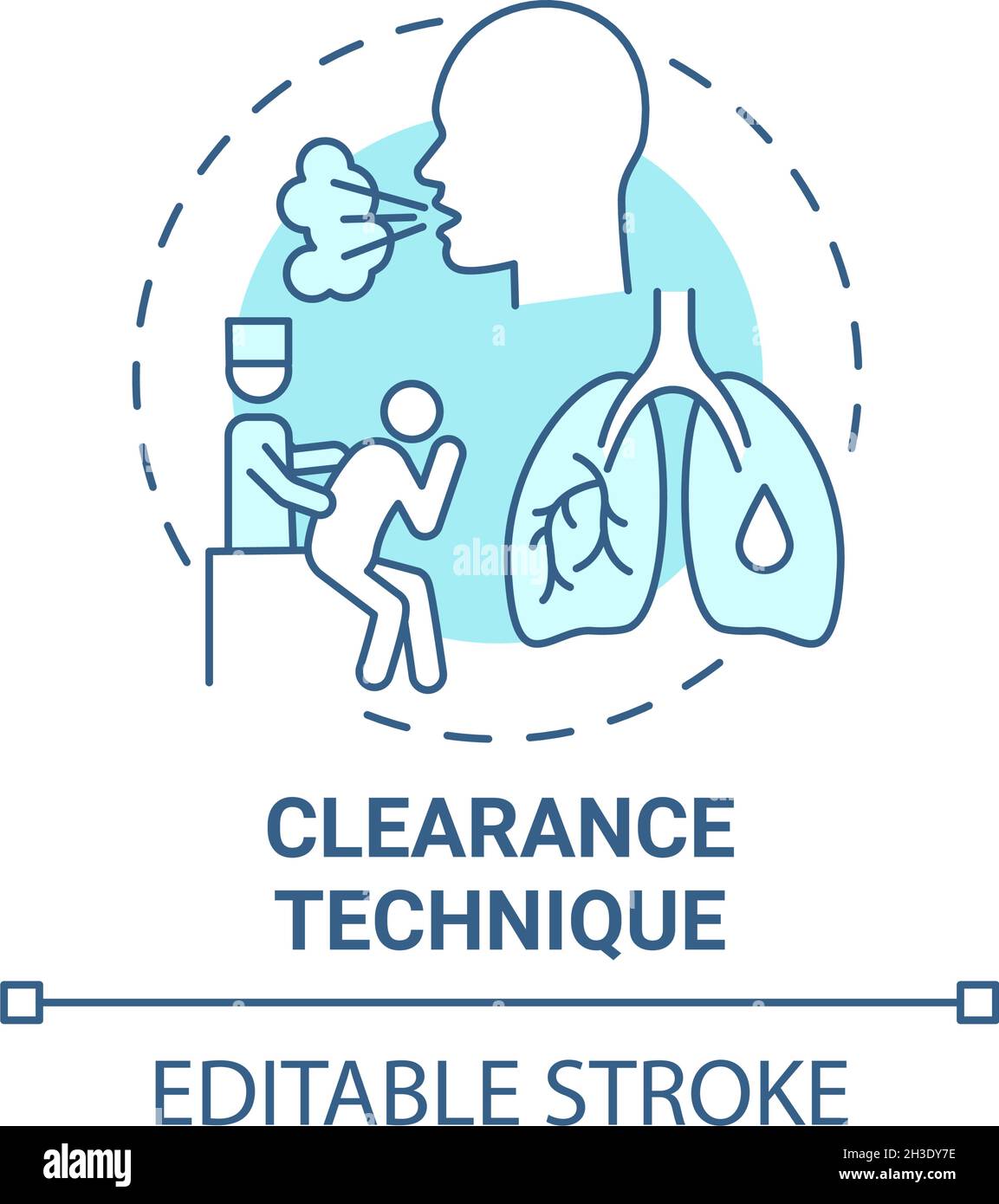 Clearance technique blue concept icon Stock Vector