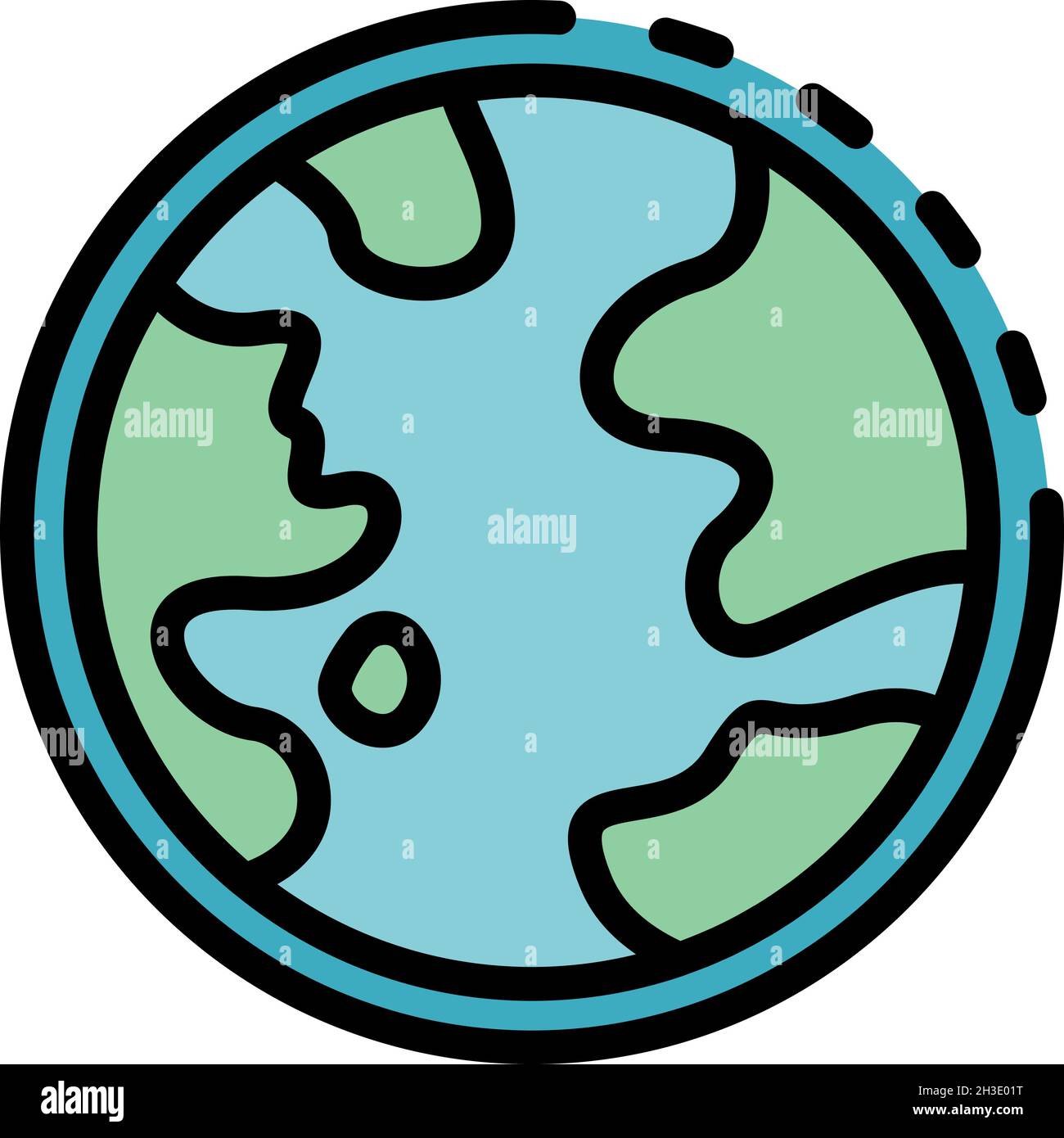 Icono De Tierra Vector Geography Special Lineal Color Vector Icon.