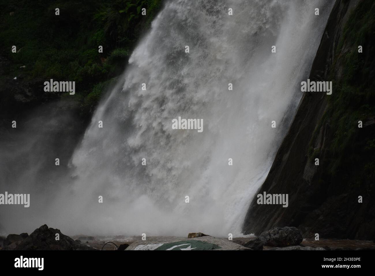 Base of a huge waterfall Stock Photo Alamy
