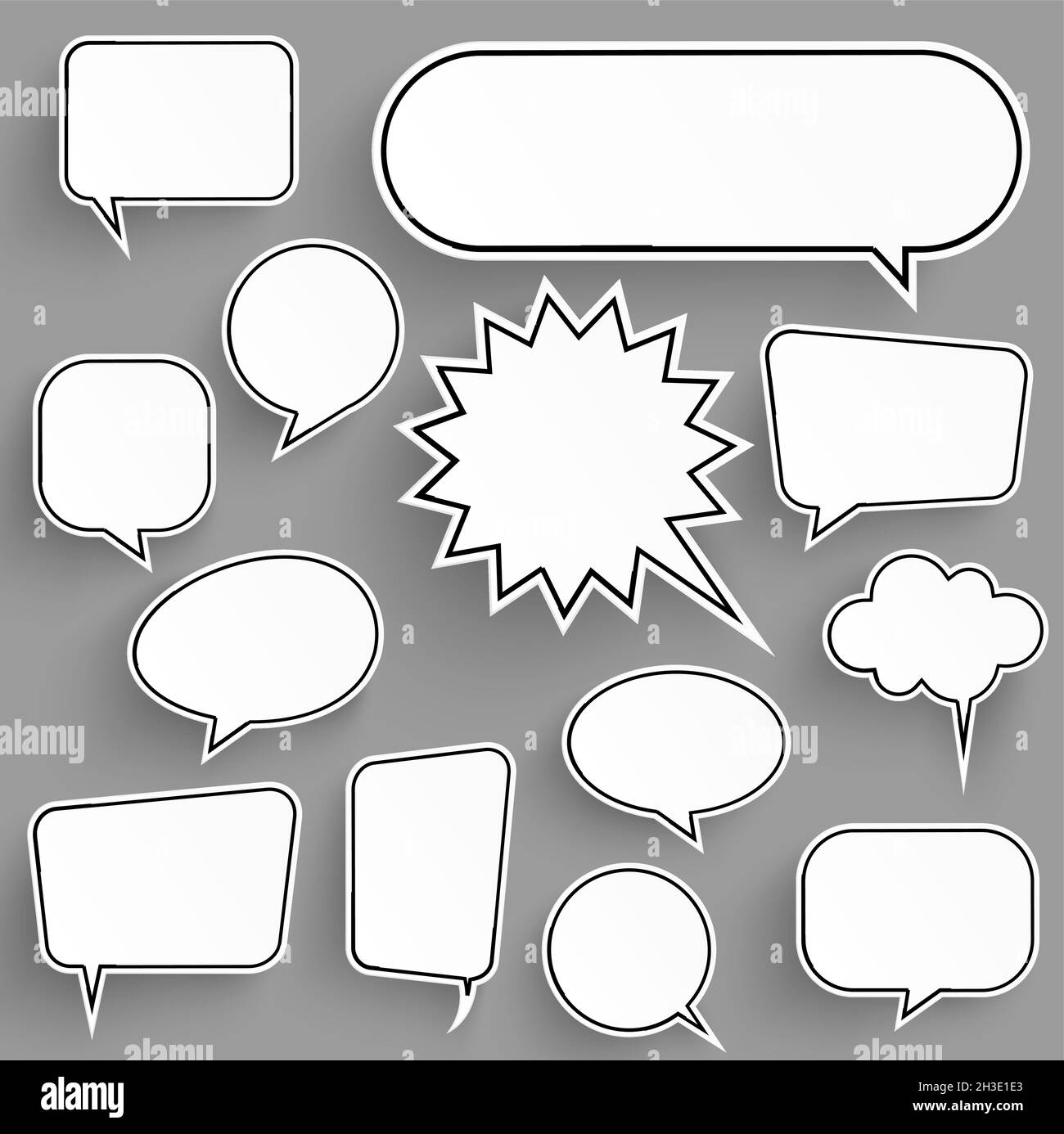 eos vector illustration collection of white speech bubbles with shadow ...