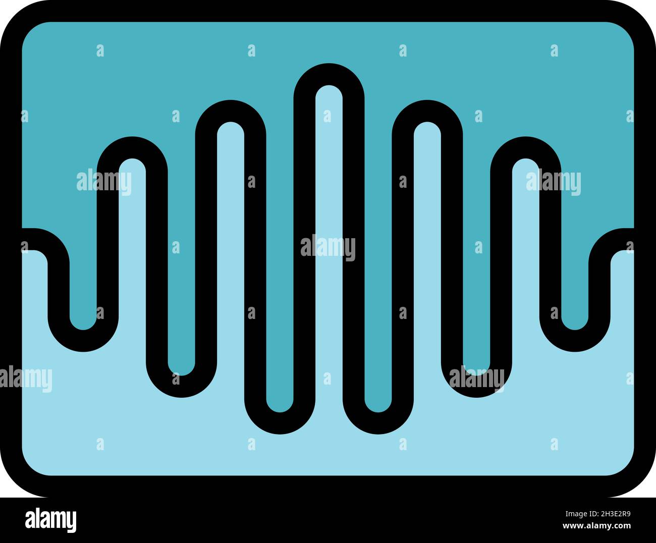 Sound range in a rectangle icon. Outline sound range in a rectangle ...