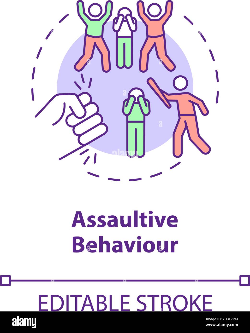 Assaultive behavior concept icon Stock Vector