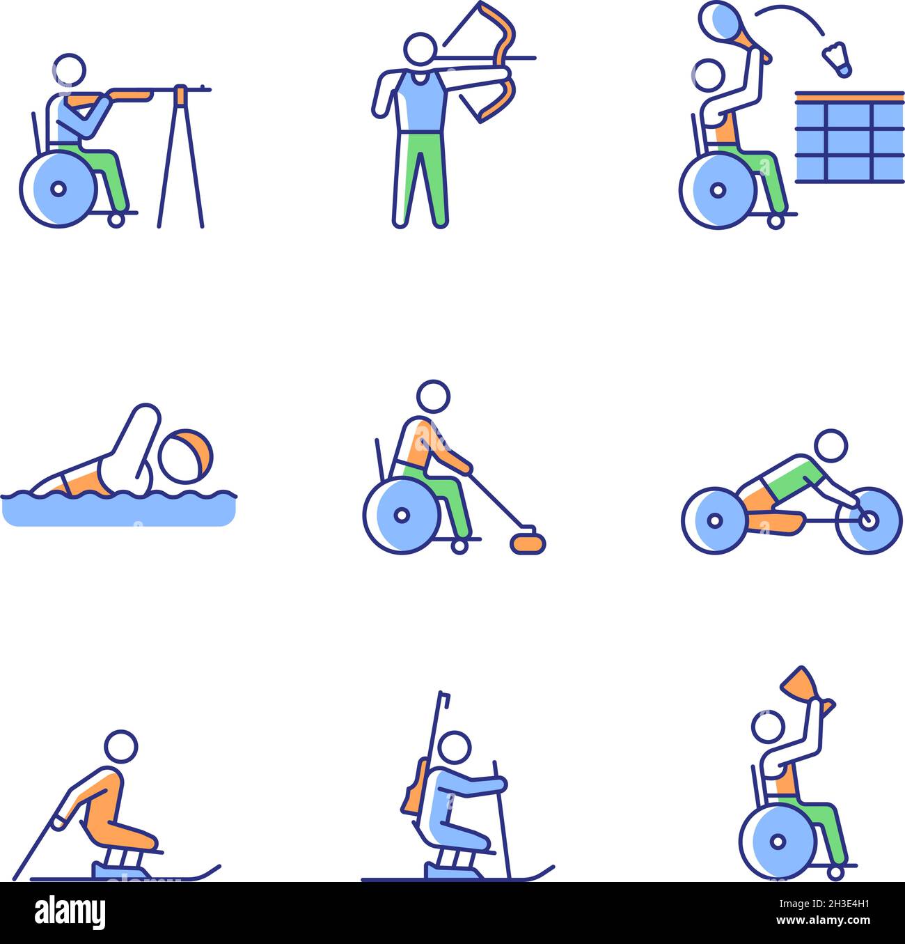 Athletes with disabilities Stock Vector Images - Alamy