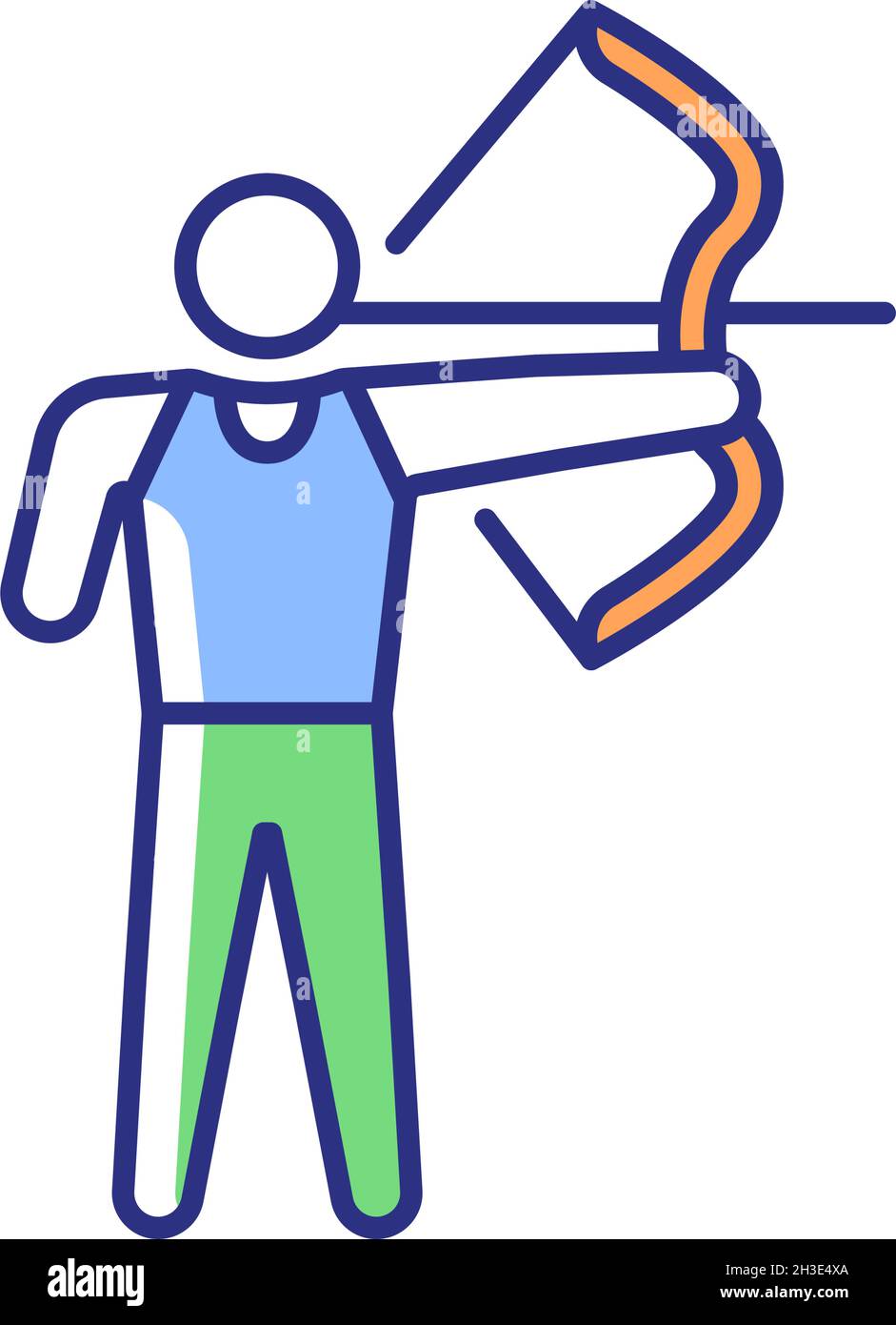 Archery RGB color icon Stock Vector