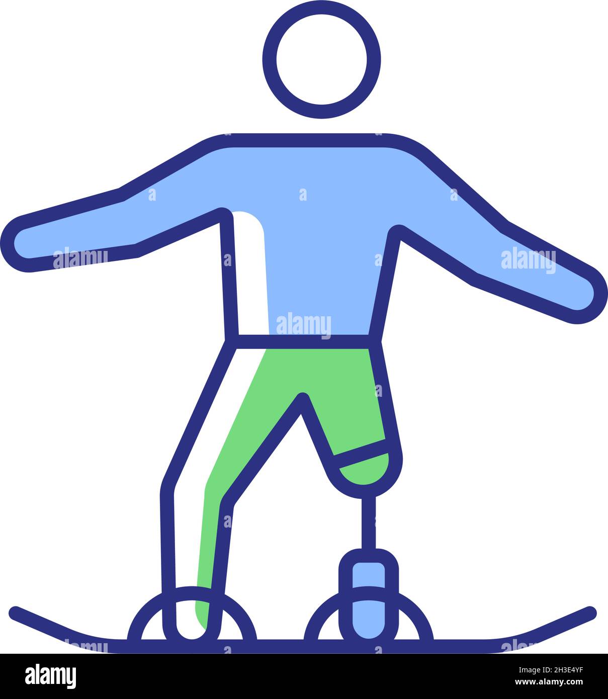 Snowboarding RGB color icon Stock Vector