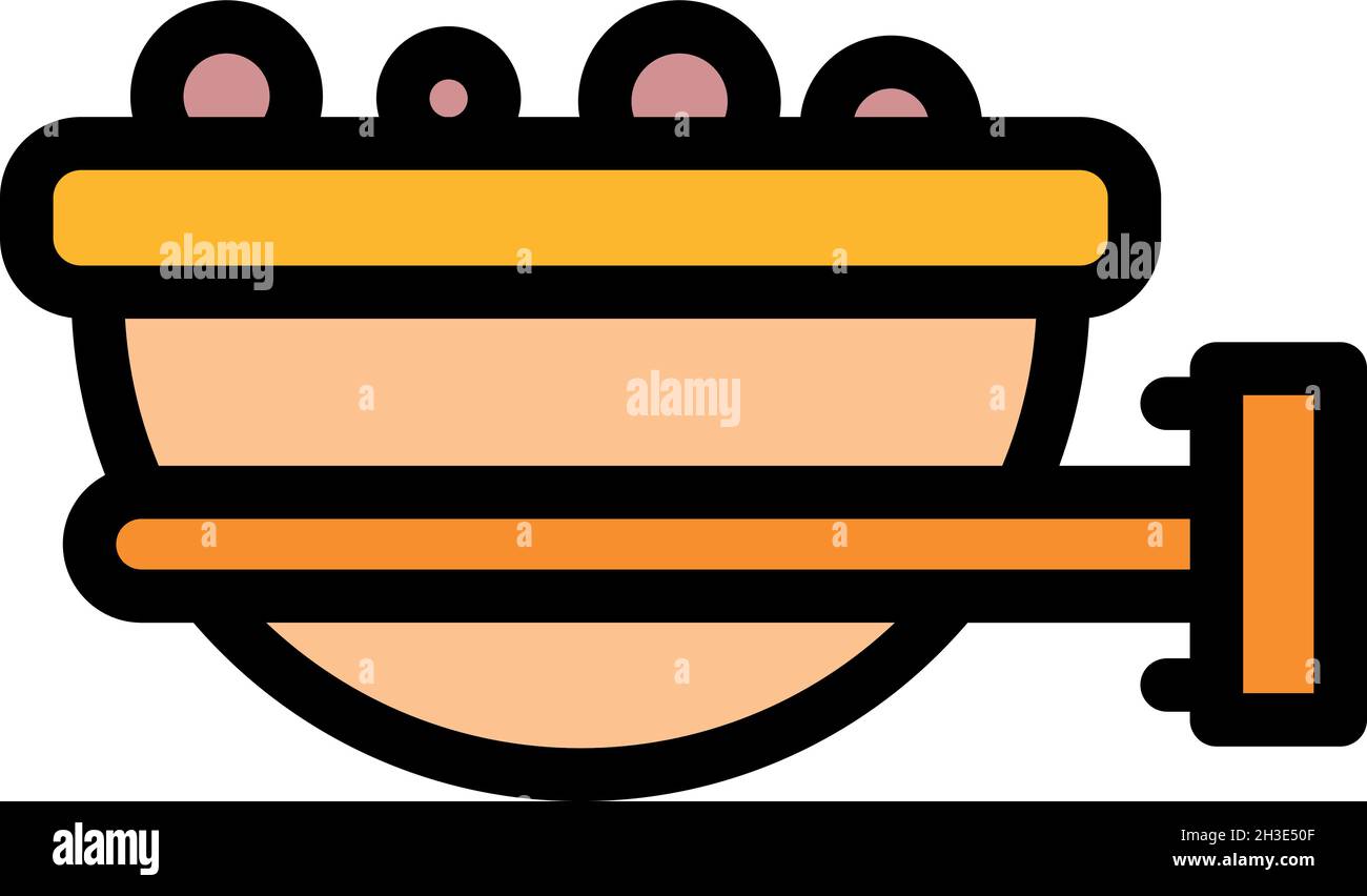 Bowl bird feeder icon. Outline bowl bird feeder vector icon color flat isolated Stock Vector