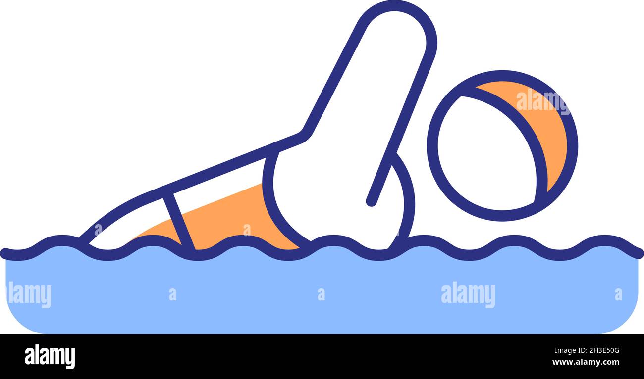 Swimming RGB color icon Stock Vector
