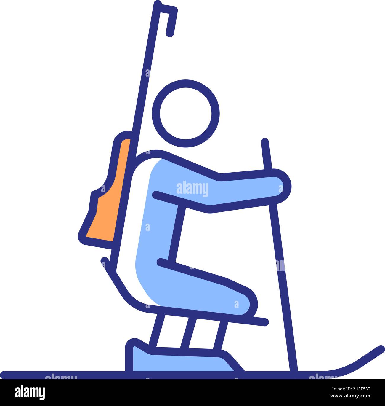Biathlon RGB color icon Stock Vector
