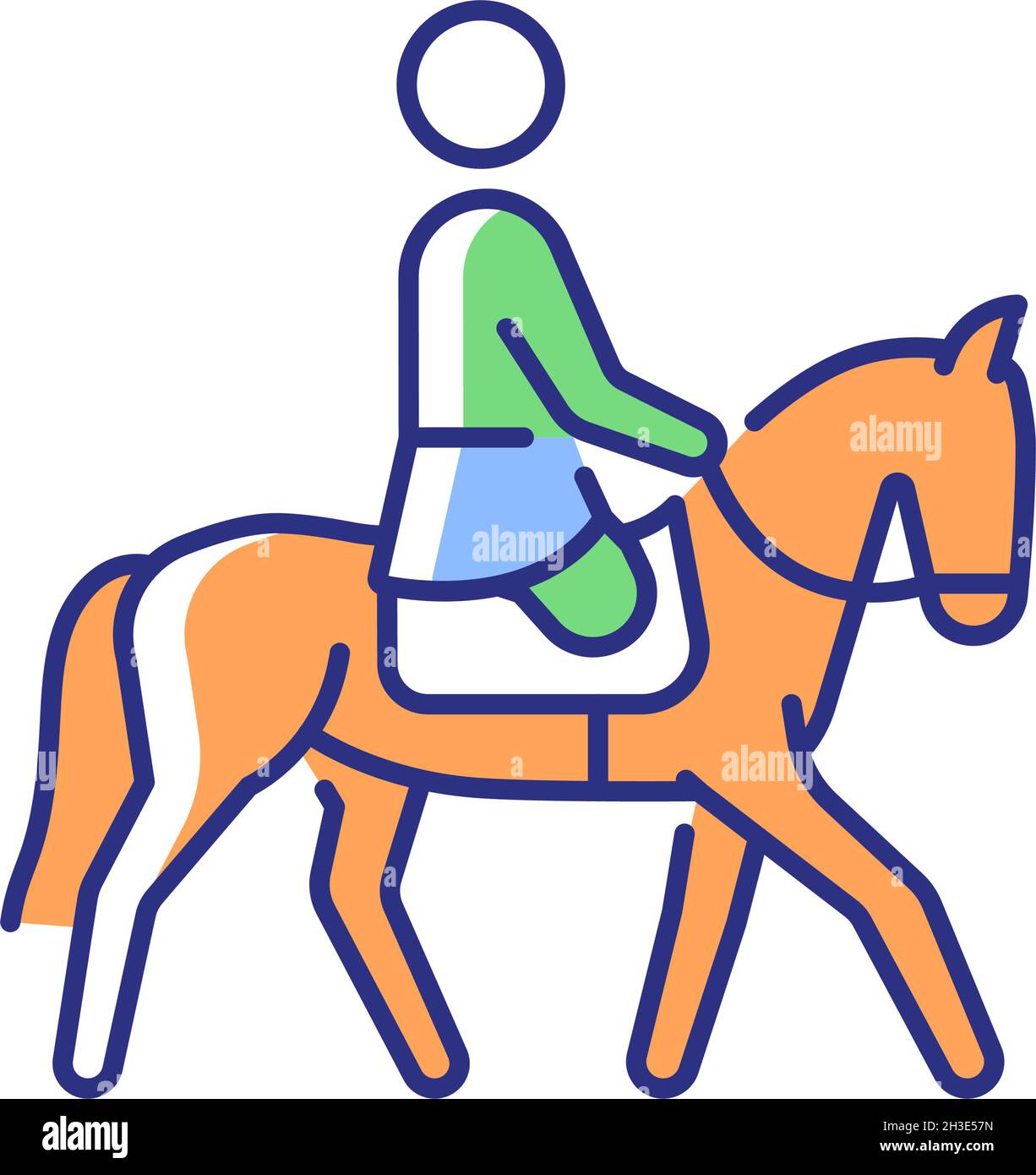 Equestrian RGB color icon Stock Vector