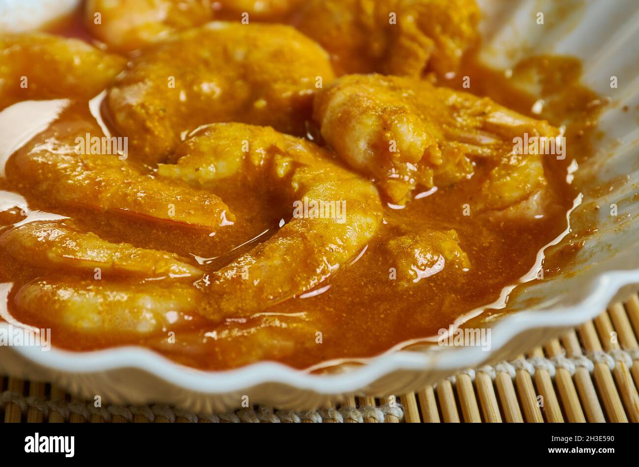 Acorda de camarao - traditional shellfish bread soup, Portuguese dish Stock Photo