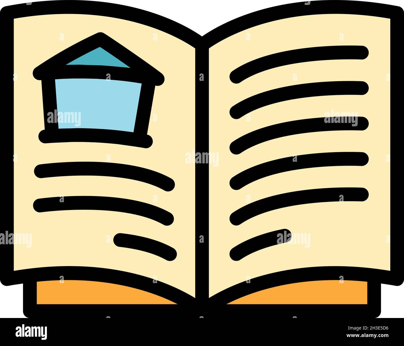 Home construction docs icon. Outline home construction docs vector icon color flat isolated Stock Vector