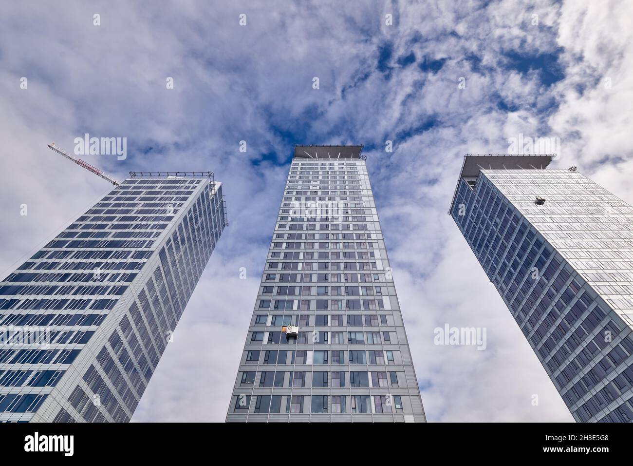 The first skyscrapers in Finland in Kalasatama neighborhood of Helsinki