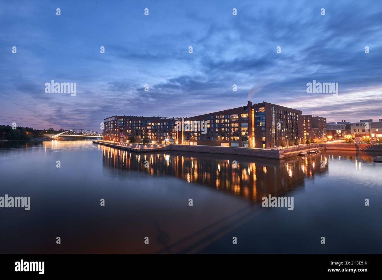 Modern apartment buildings in the Kalasatama neighborhood of Helsinki