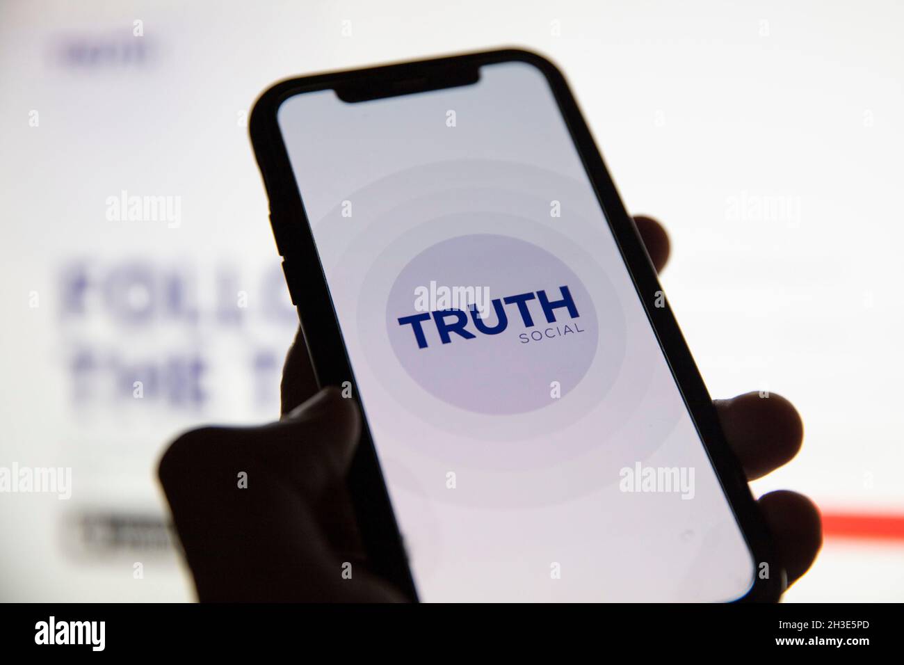 LONDON, UK - May 2021: Truth Social logo, a social network developed by Donald Trump Stock Photo