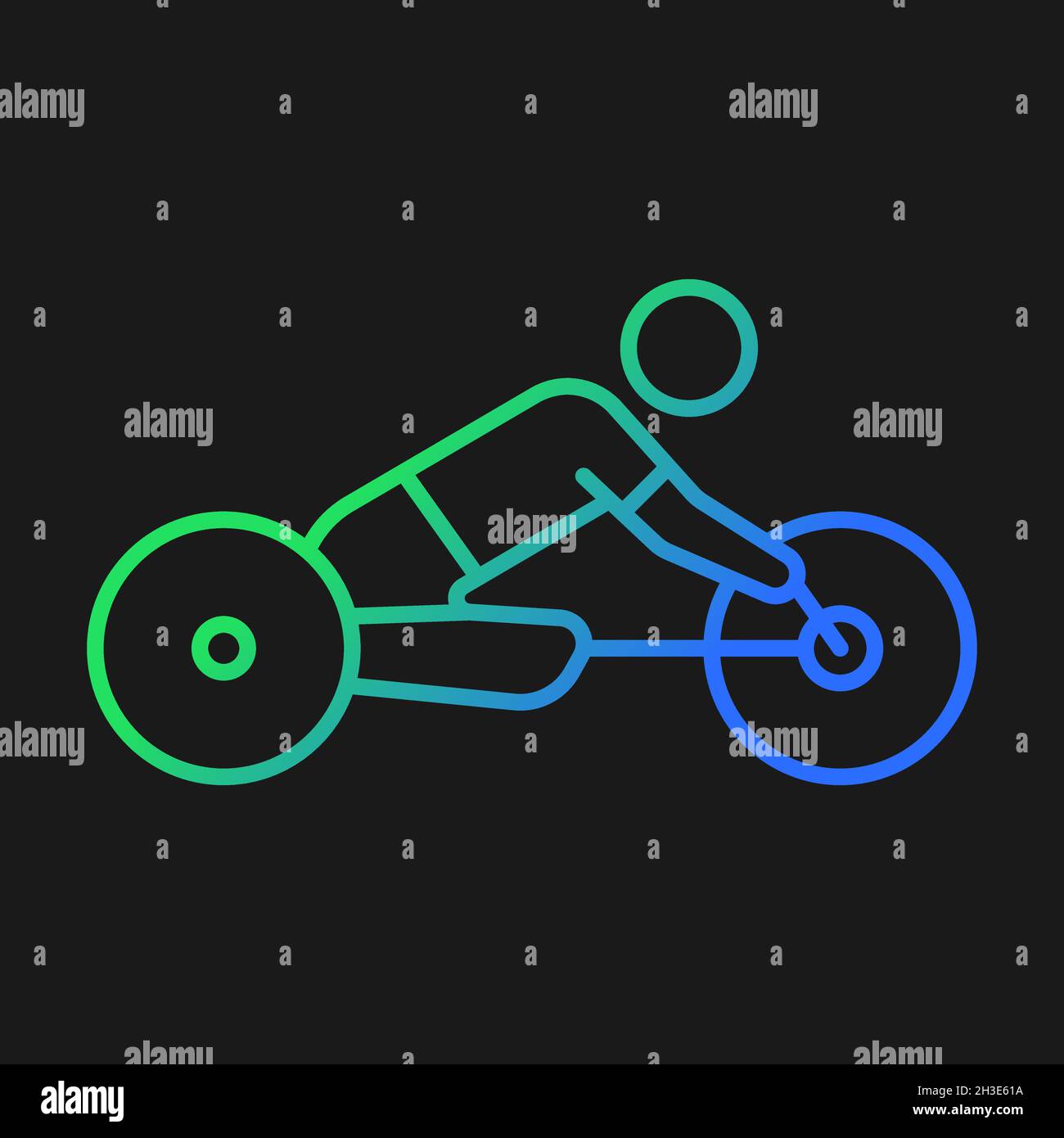 Road cycling gradient vector icon for dark theme Stock Vector