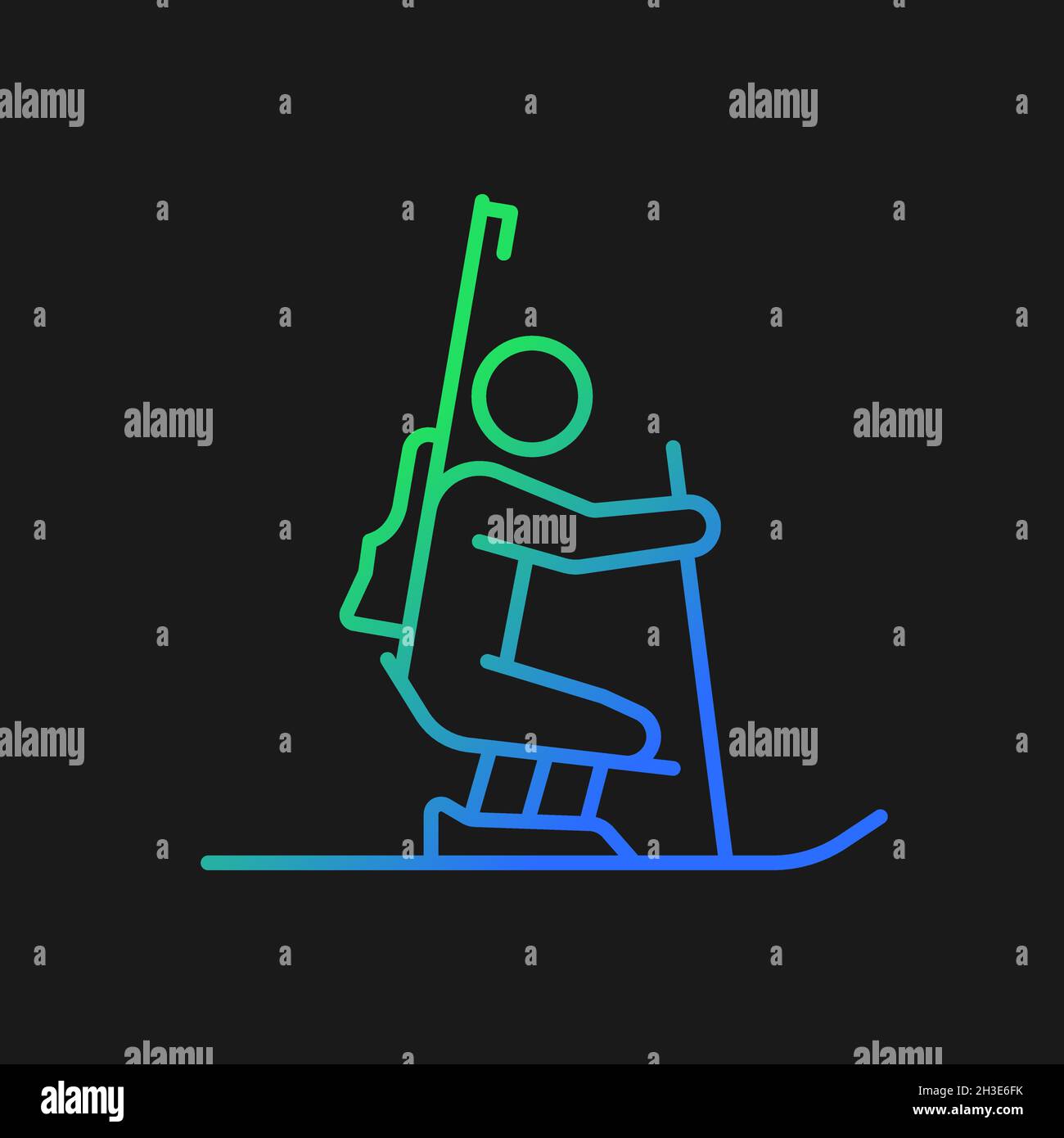 Biathlon gradient vector icon for dark theme Stock Vector