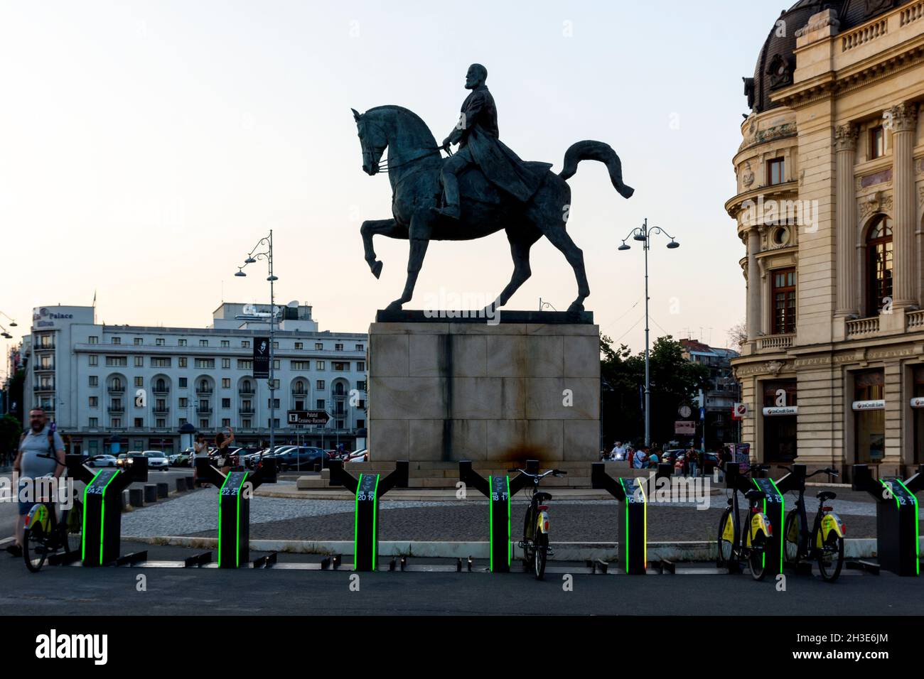 BUCHAREST, ROMANIA - AUGUST 17, 2021: Equestrian Statue of Carol I in ...
