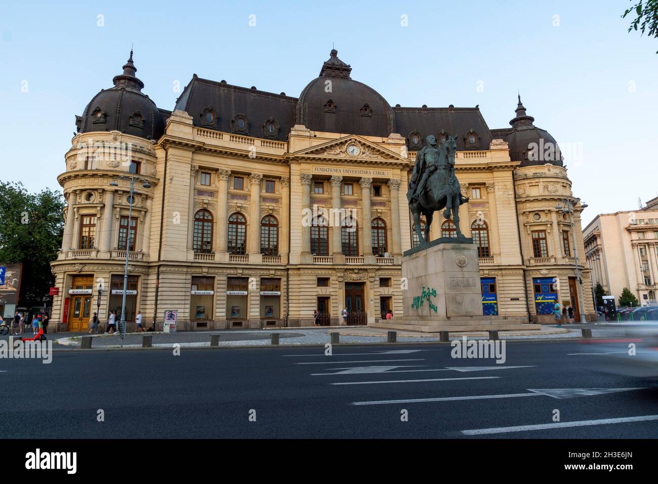 BUCHAREST, ROMANIA - AUGUST 17, 2021: Equestrian Statue of Carol I in ...